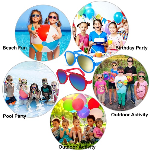 24 Pack Aviator Sunglasses in Bulk for Kids-Party Favors