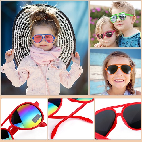 24 Pack Aviator Sunglasses in Bulk for Kids-Party Favors