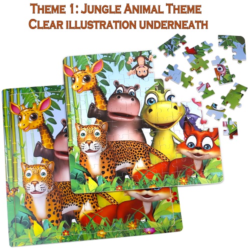 Puzzles for Kids Ages 3-8, 4 Pack Wooden Jigsaw Puzzles 100 Pieces