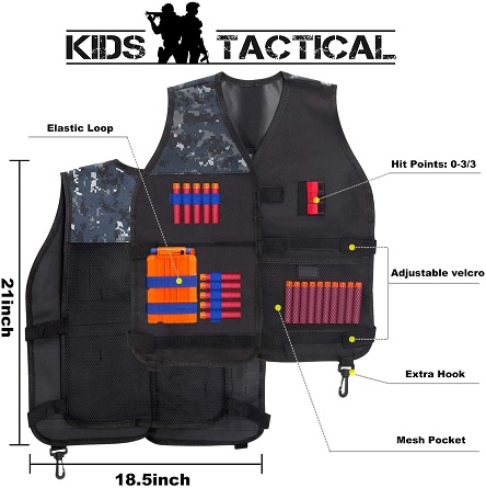 TEPSMIGO 2 Pack Tactical Jacket Vest Kit with 100 Pcs Refill Darts