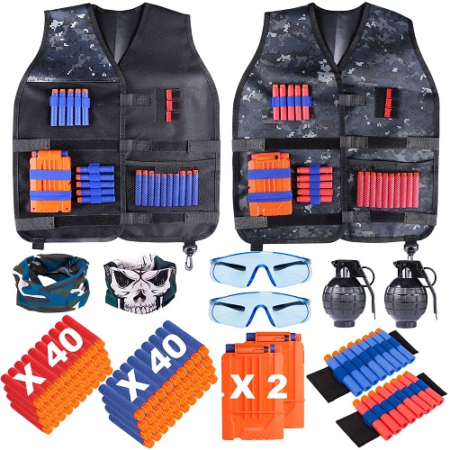 TEPSMIGO 2 Pack Kids Tactical Vest Kit with Grenade Toy